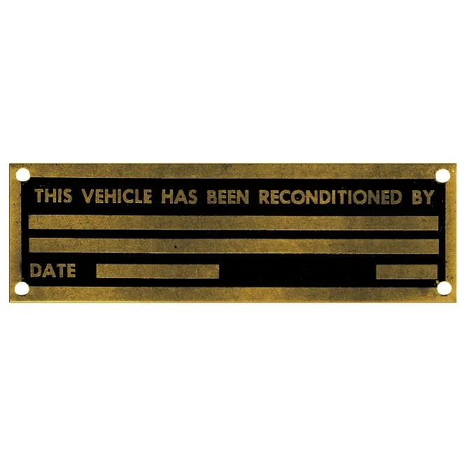 Data Plate #56 - New Military Vehicle Rebuild Plate 1
