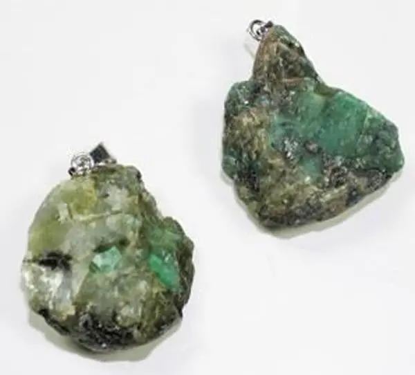 Emerald Rough Natural Mineral Stone Pendant 1