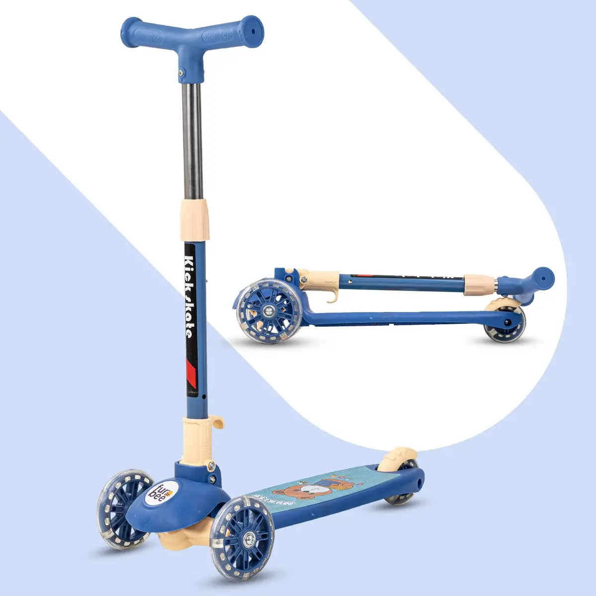Skate Scooter For Kids 3 Wheel Lean To Steer 3 Adjustable Height With Suspension For Kids Boys & Girls 1