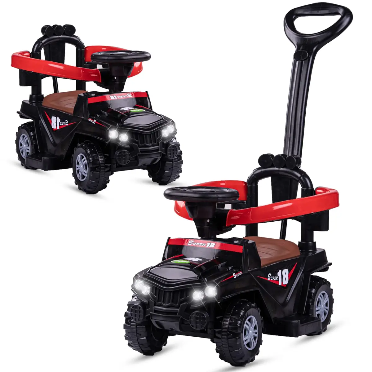 Kids Power Wheel Ride On Jeep Push Car For Toddlers Baby Jeep Toy Children Rider & Infant Baby Jeep 4