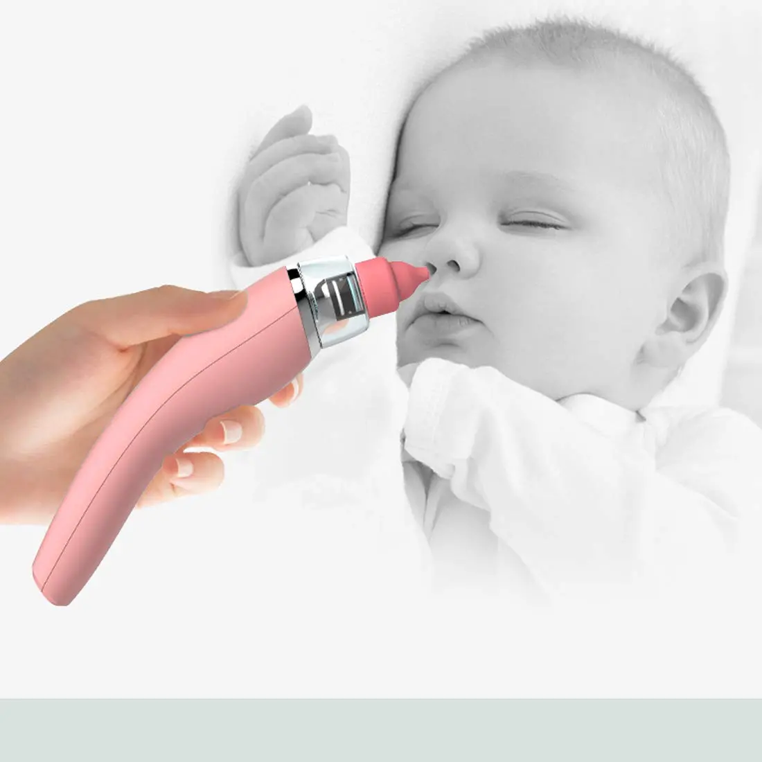 Electric Baby Nose Cleaner 2 Pieces Of Reusable Sucker Tips Infant Nasal Aspirator With Disposable Cups For Infants & Toddlers - 100% Safe Clean Nose (Blue) 1