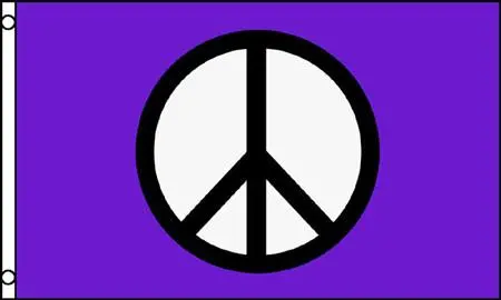 Purple Peace Sign (3Ft X 5Ft) Flag 1