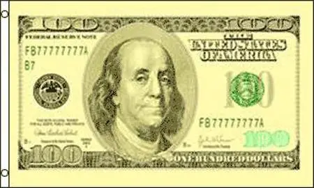 Hundred Dollar Bill  (2Ft X 3Ft) Flag 1