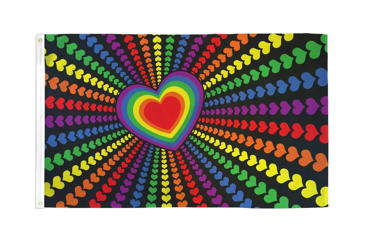 Love Heart Rainbow (3Ft X 5Ft) Flag 1