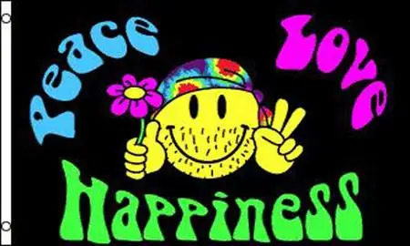Peace Love Happiness (3Ft X 5Ft) Flag 1