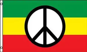 Rasta Peace Sign (3Ft X 5Ft) Flag 1