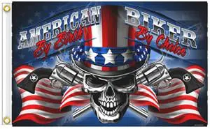 American Biker Deluxe (3Ft X 5Ft) Motorcycle Biker Flag 1