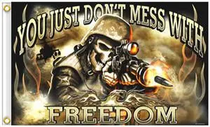 Dont Mess Freedom Deluxe Biker (3Ft X 5Ft) Flag 1
