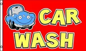 Red Car Wash (3Ft X 5Ft) Flag 1