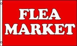 Red Flea Market (3Ft X 5Ft) Flag 1