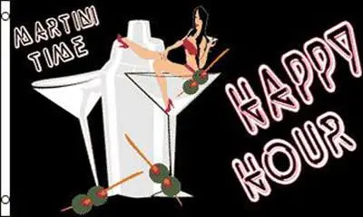 Martini Time Happy Hour (3Ft X 5Ft) Flag 1
