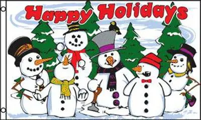 Happy Holiday Snowmen (3Ft X 5Ft) Flag 1