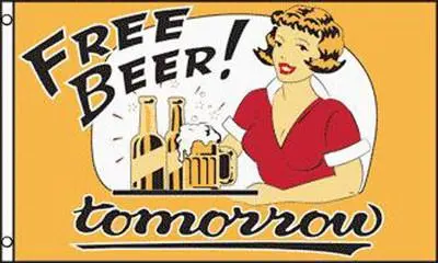 Free Beer Tomorrow (3Ft X 5Ft) Flag 1