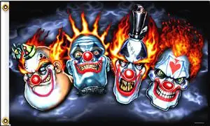 Four Circus Clowns Deluxe Flag (3Ft X 5Ft) 1
