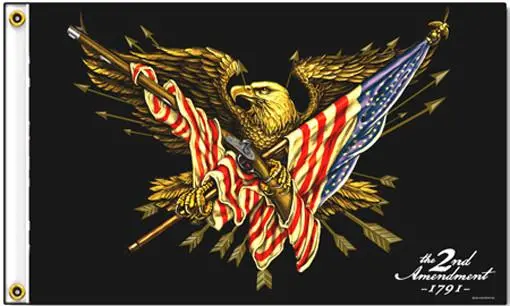 Deluxe 2Nd Amendment Eagle (3Ft X 5Ft) Motorcycle Biker Flag 1