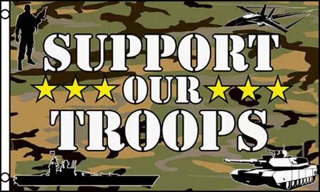 Camouflage Support Our Troops (3Ft X 5Ft) Military Flag 1