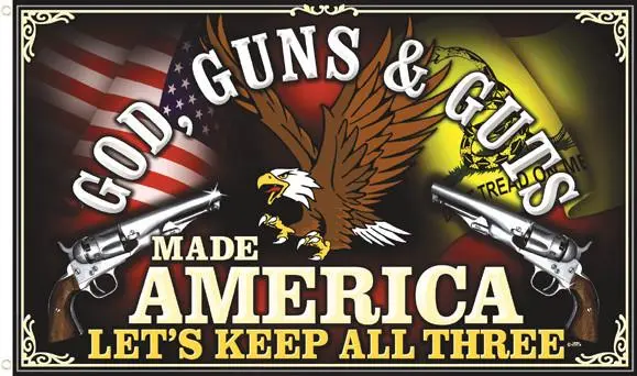 God Guns & Guts Deluxe (3Ft X 5Ft) Flag 1