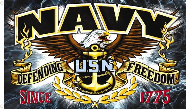 Navy Defending Freedom Deluxe (3Ft X 5Ft) Flag 1