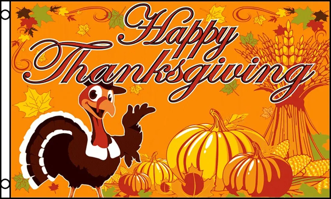 Happy Thanksgiving Turkey (3Ft X 5Ft) Flag 1
