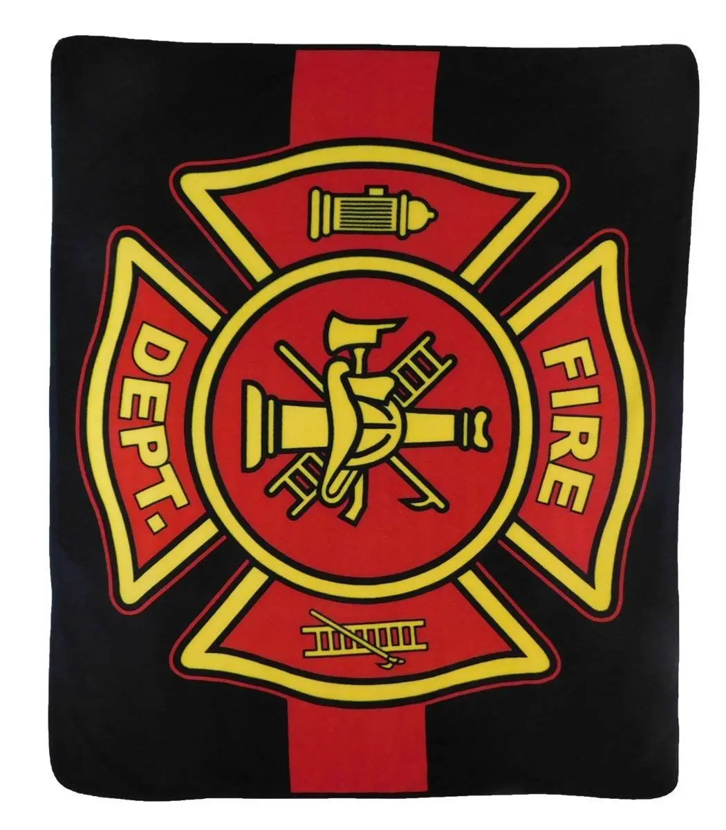 Fire Department Large (50In X 60In) Plush Fire Fighter Throw Blanket 1