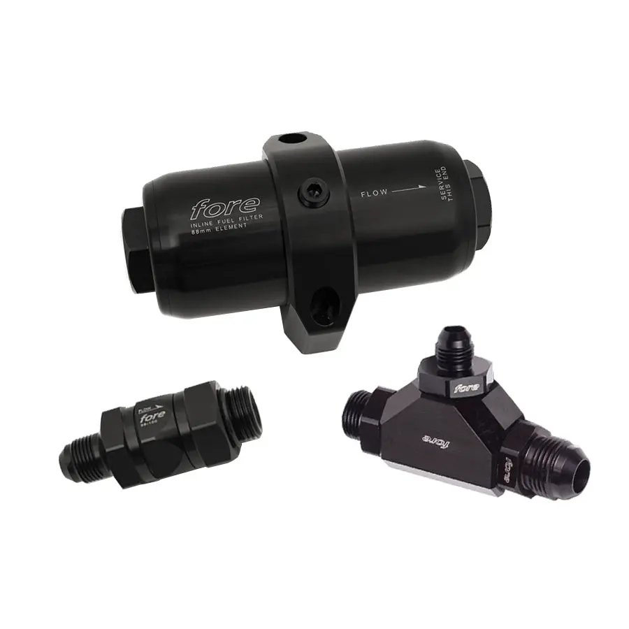 Billet Fuel Filter Assembly With Check Valve And Tee Fitting - Mopar Gm Ford Fpcm 1