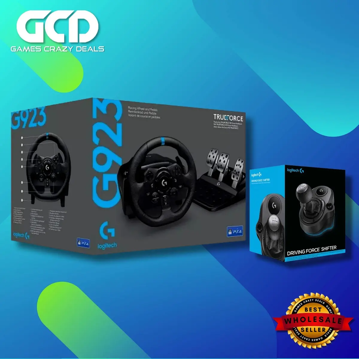 Logitech G923 True Force Sim Racing Wheel For Playstation 4 & Pc + Driving Force Shifter 1