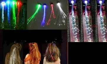 14" Light Up Flashing Fiber Optic Hair Clip 1