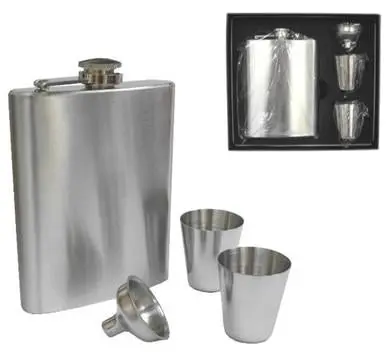 Stainless Steel Flask Set With 2 Cups 1