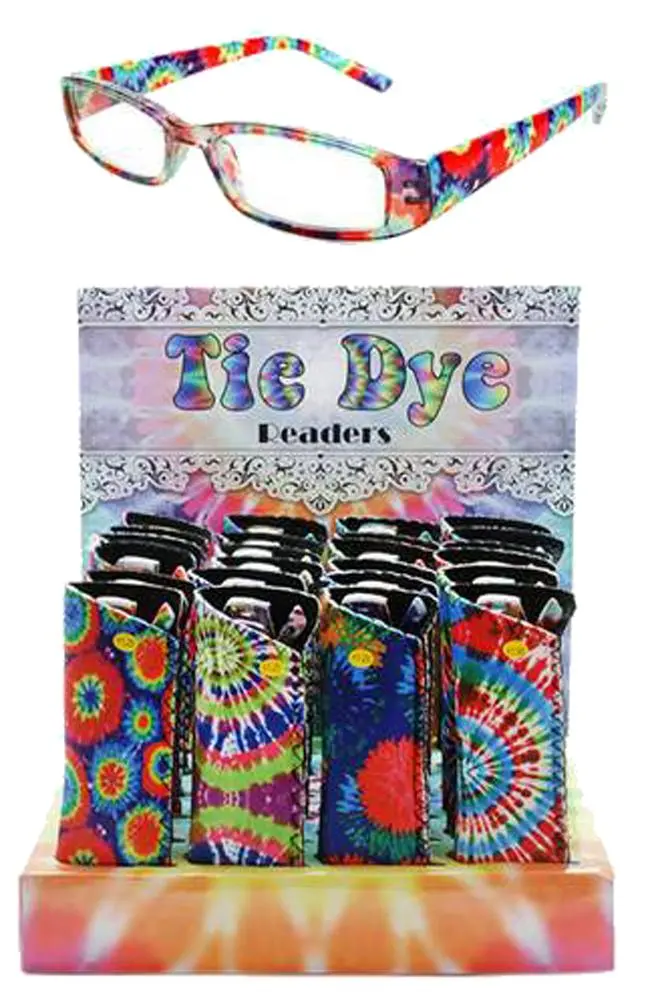 Tie Dye Frame Reading Glasses With Neoprene Case 1