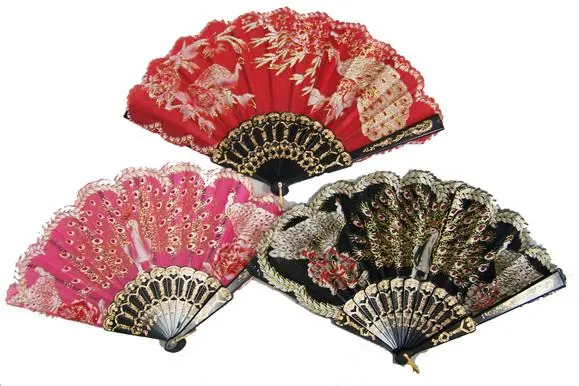 Glitter Peacock Hand Fans 1