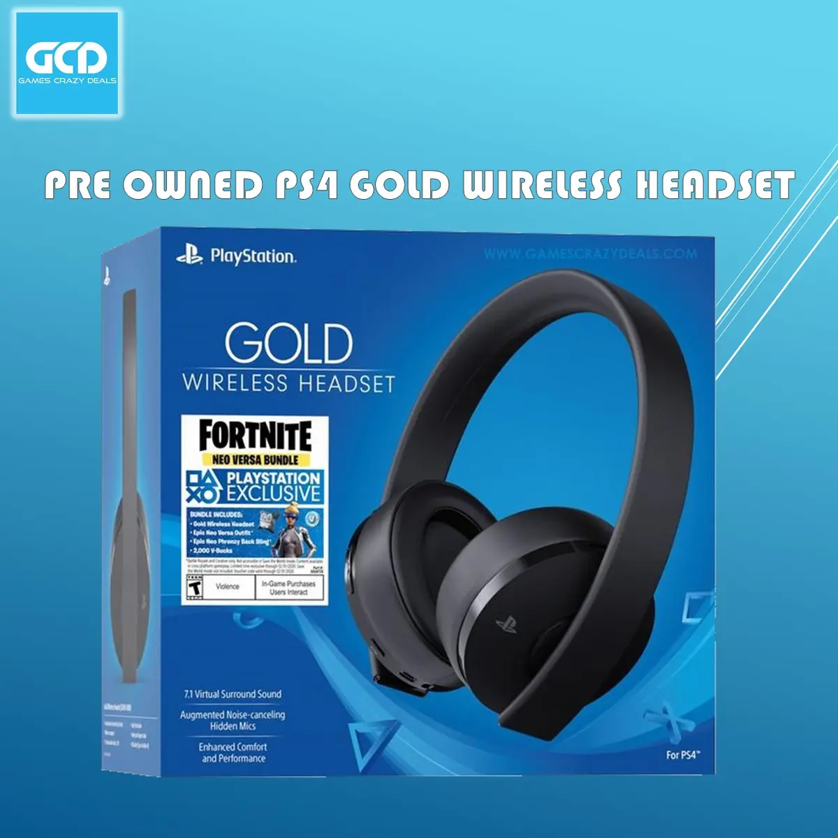 Ps4 Gold Wireless Headset (Pre Owned) 1