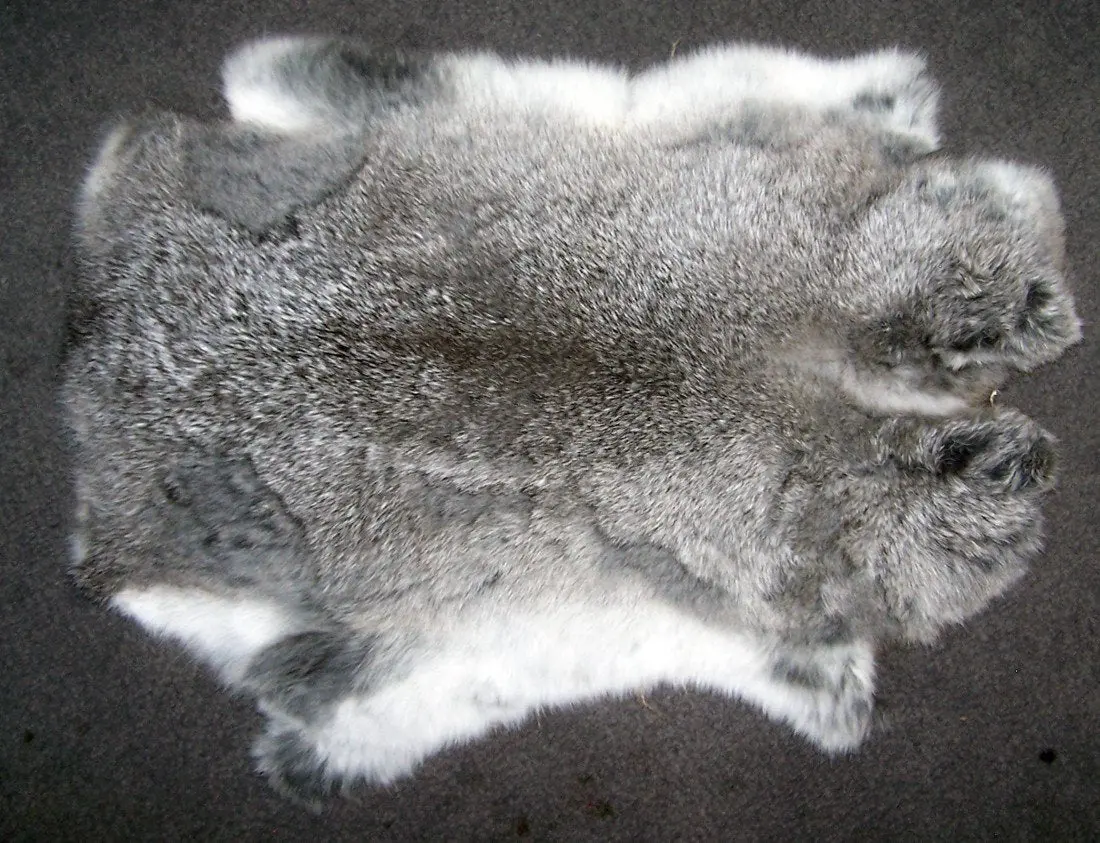 Light Grey Natural Rabbit Skin Pelt 1
