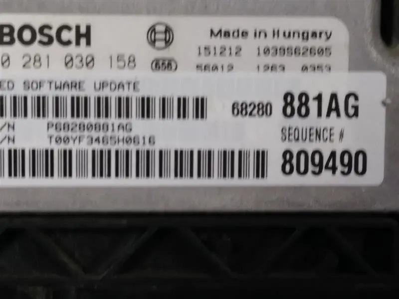 2016 Dodge Ram1500 Ecm. Part Number 68280881Ag 2