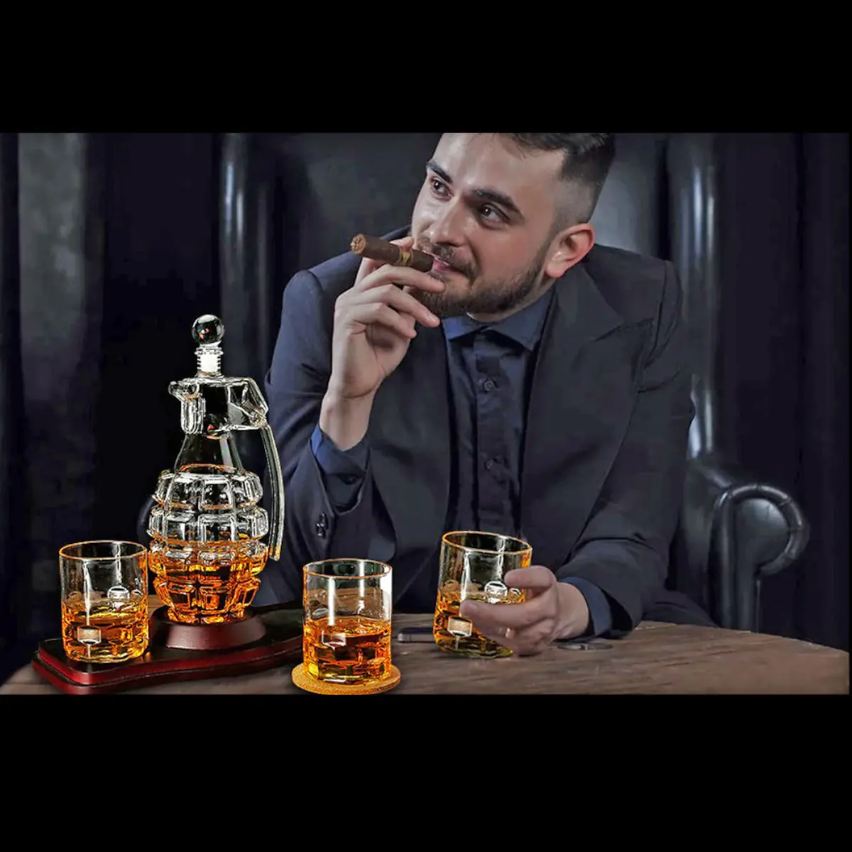 Grenade Whiskey Decanter Set 1