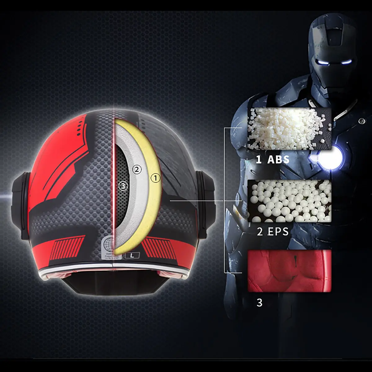 Cyborg Invasion Dot Flip Up Helmets 5