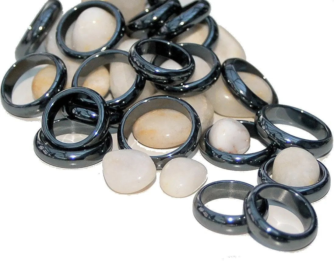 Black Hematite Stone Rings 1