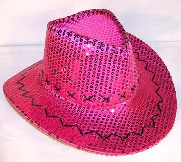 Sequin Cowboy Hat Hot Pink 1