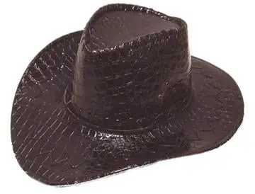 Snake Skin Cowboy Hat Dark Brown 1
