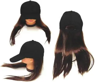 Baseball Hat With Long Brown Hair 1
