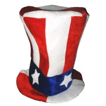 Plush Tall American Flag Party Hat With Stars 1