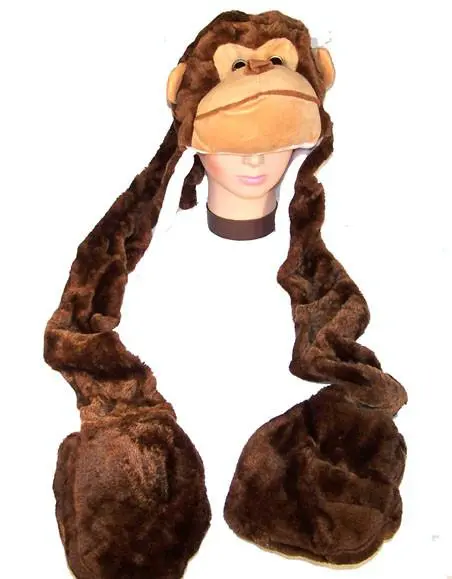 Plush Monkey Hat With Paws 1
