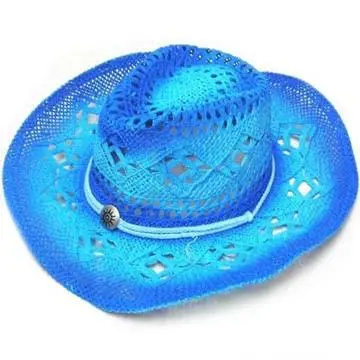 Blue Two Tone Woven Cowboy Hat 1