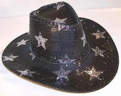 Black Star Sequin Cowboy Hat 1