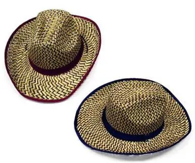 Brown Zig Zag Cowboy Straw Hats 1