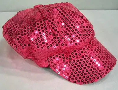 Sequin Hot Pink Baseball Cap 1
