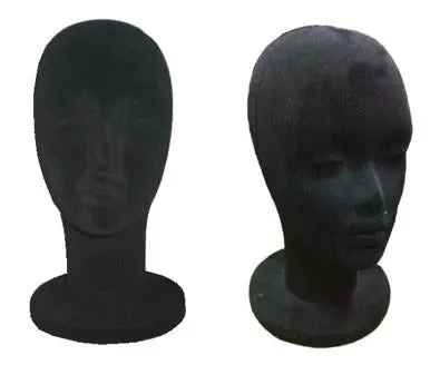 Black Velvet Foam Head Display 1