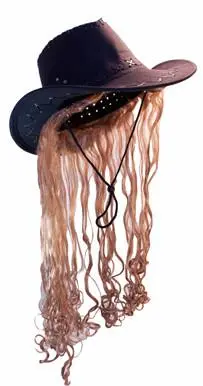 Cowboy Hat W Long Blonde Hair 1