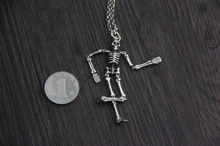 Silver Skeleton Necklace 3