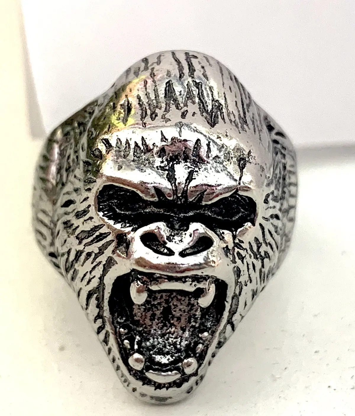 Gorilla Face Metal Biker Ring (Sold By The Piece) 1