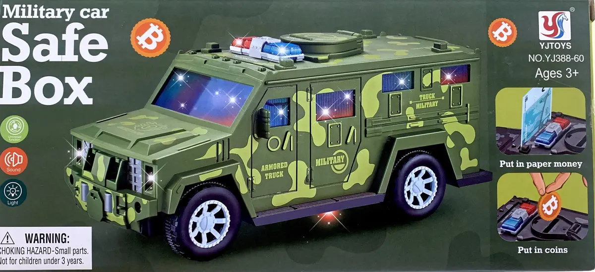 Military Jeep Money Safe Box Bump & Go, Music, Light Up ( Sold By The Piece) 1
